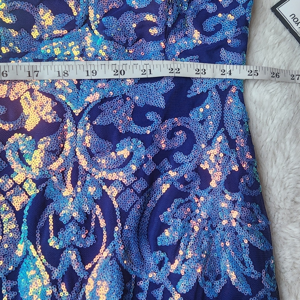 Emerald Sundae Blue Patterned Sequin Spaghetti St… - image 7